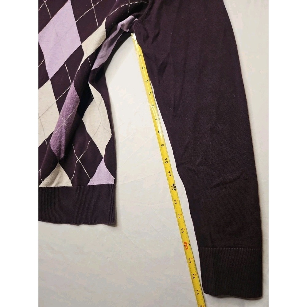 Gap Y2K‎ Argyle Shirt Academia Purple XL Long Sleeve - Picture 6 of 6